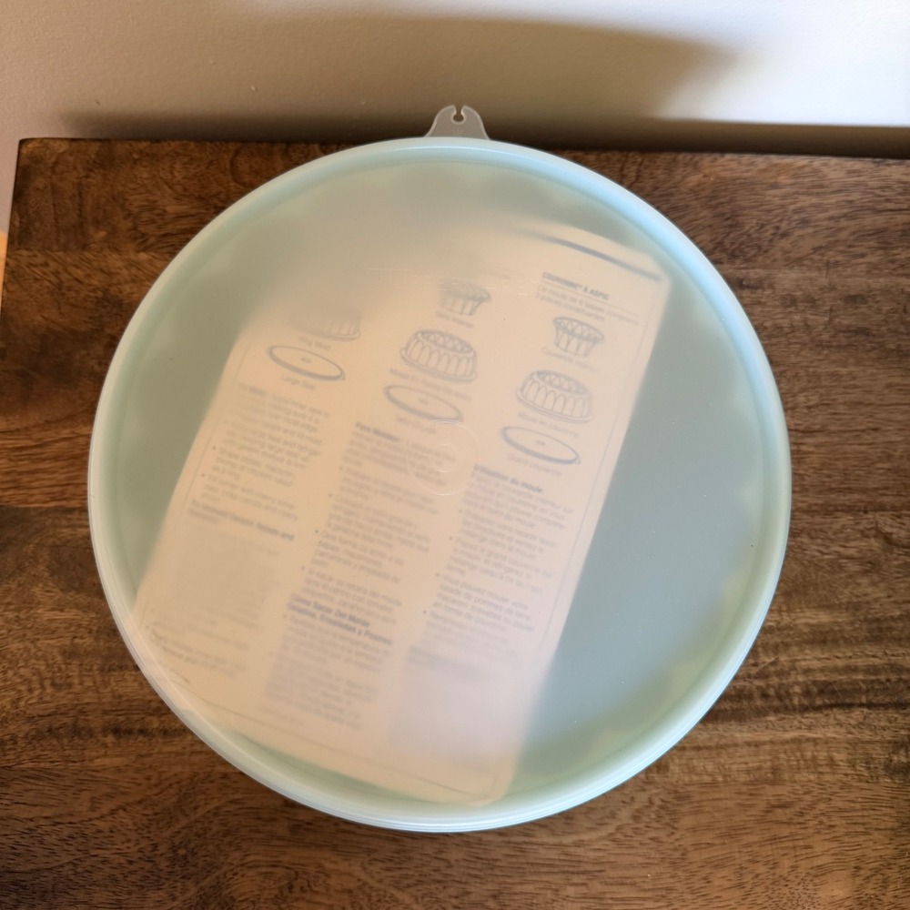 Tupperware Jel-Ring‎ Mold 3-Piece Set Mint Green Vintage Aspic Server 6 Cup USA